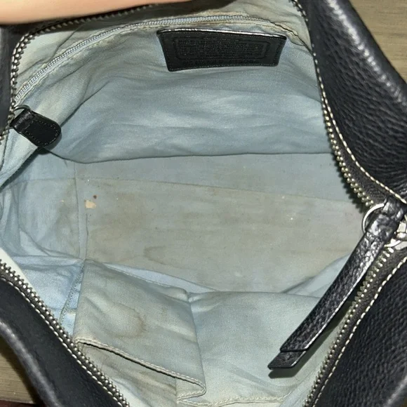 Coach F15064 Black Pebbled Leather Shoulder Bag Hobo Bag Purse - Picture 12 of 15